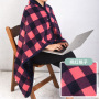 soft warm Shawl blanket office, accept custom design coral fleece shawl blanket office nap blanket/