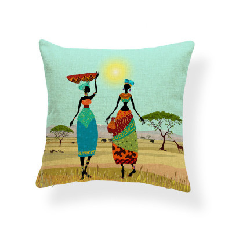 African Art Elephant Digital Print Throw Waist  Cushion Cover, Cheap Ethnic Totem Sofa Car Office Seat Pillow Cushion Cover/