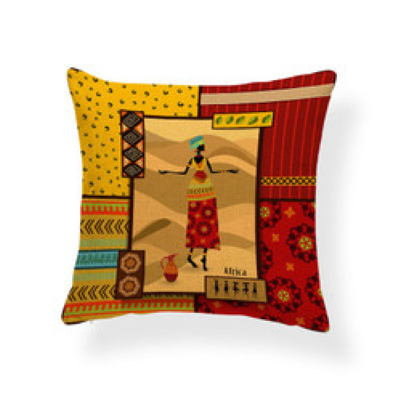 African Art Elephant Digital Print Throw Waist  Cushion Cover, Cheap Ethnic Totem Sofa Car Office Seat Pillow Cushion Cover/