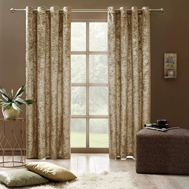 Luxury printed gold velvet thermal properties keeps warm noise reduction with 8 eyelets cortinas blackout for bedroom#
