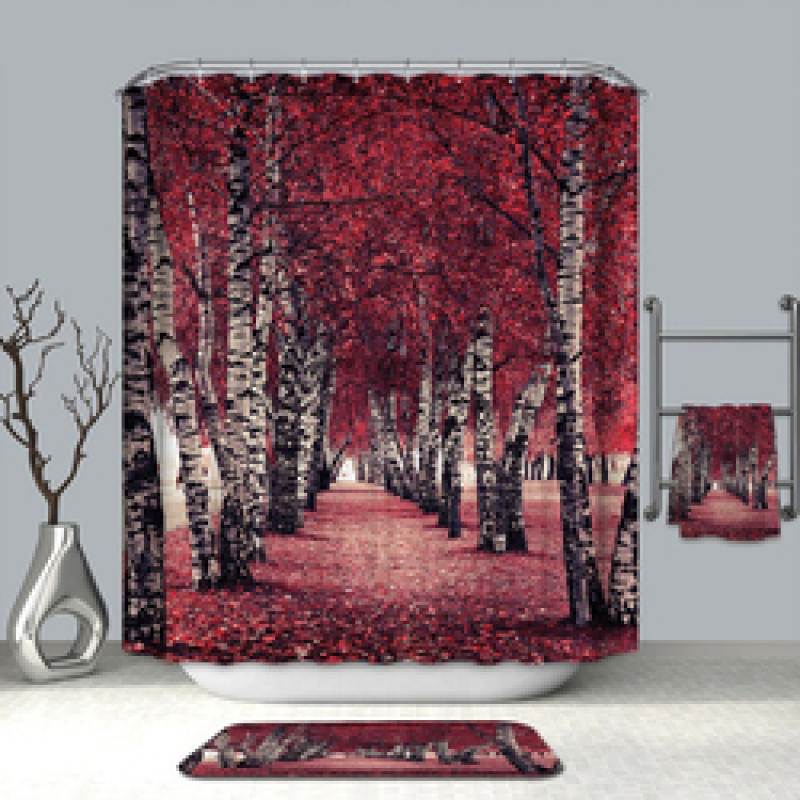 Made In China Nature Shower Curtain With Small Eyelet, Fancy Machine Washable Shower Curtain Water Repellent/