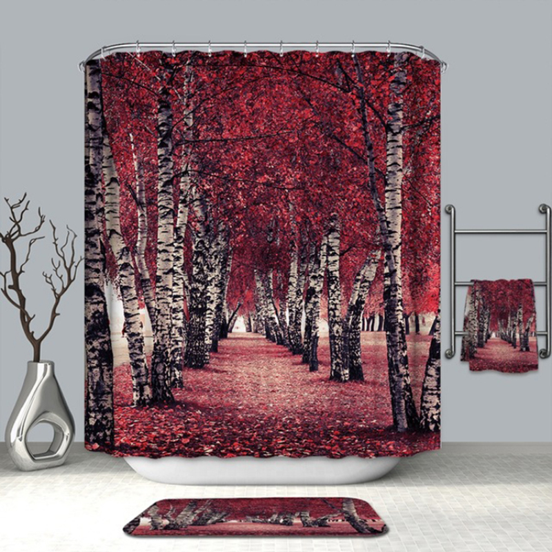 Made In China Nature Shower Curtain With Small Eyelet, Fancy Machine Washable Shower Curtain Water Repellent/