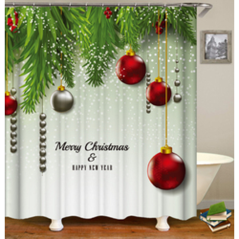 Home Decor Cheapest 3D Shower Curtain, Hot Printing Christmas Bathroom Shower Curtain*