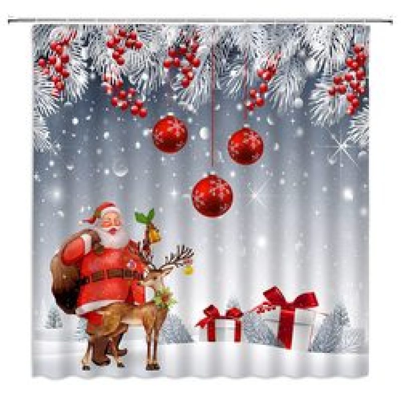 Home Decor Cheapest 3D Shower Curtain, Hot Printing Christmas Bathroom Shower Curtain*