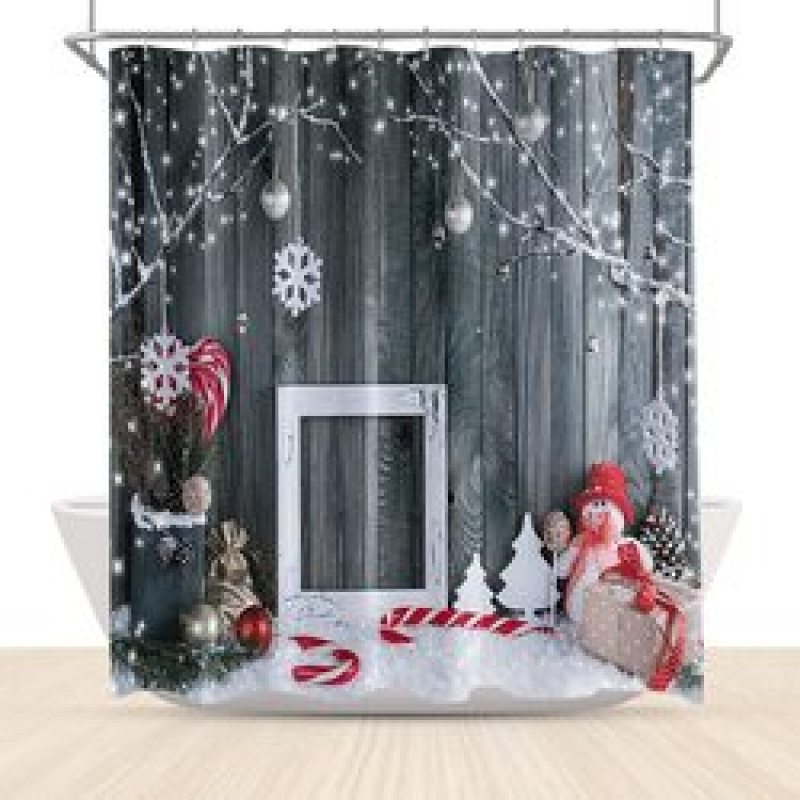 Home Decor Cheapest 3D Shower Curtain, Hot Printing Christmas Bathroom Shower Curtain*