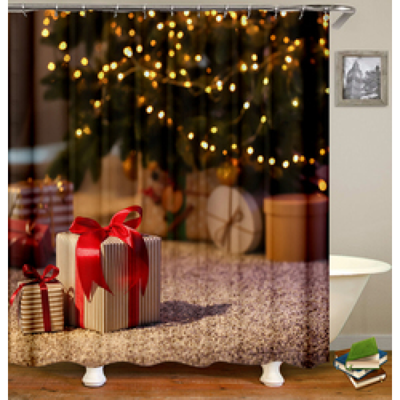 Home Decor Cheapest 3D Shower Curtain, Hot Printing Christmas Bathroom Shower Curtain*