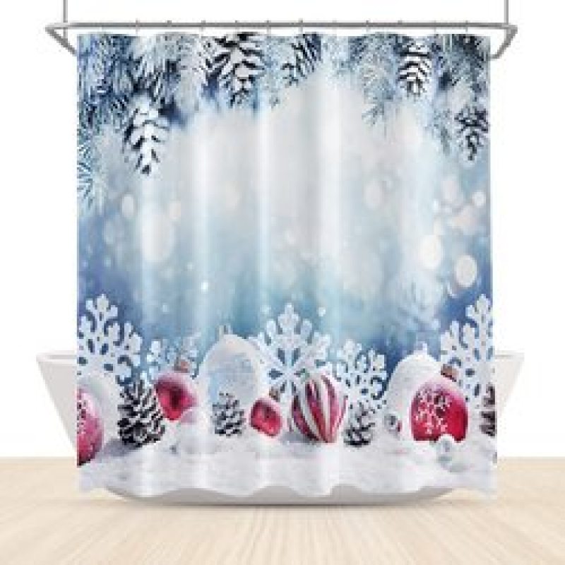 Home Decor Cheapest 3D Shower Curtain, Hot Printing Christmas Bathroom Shower Curtain*