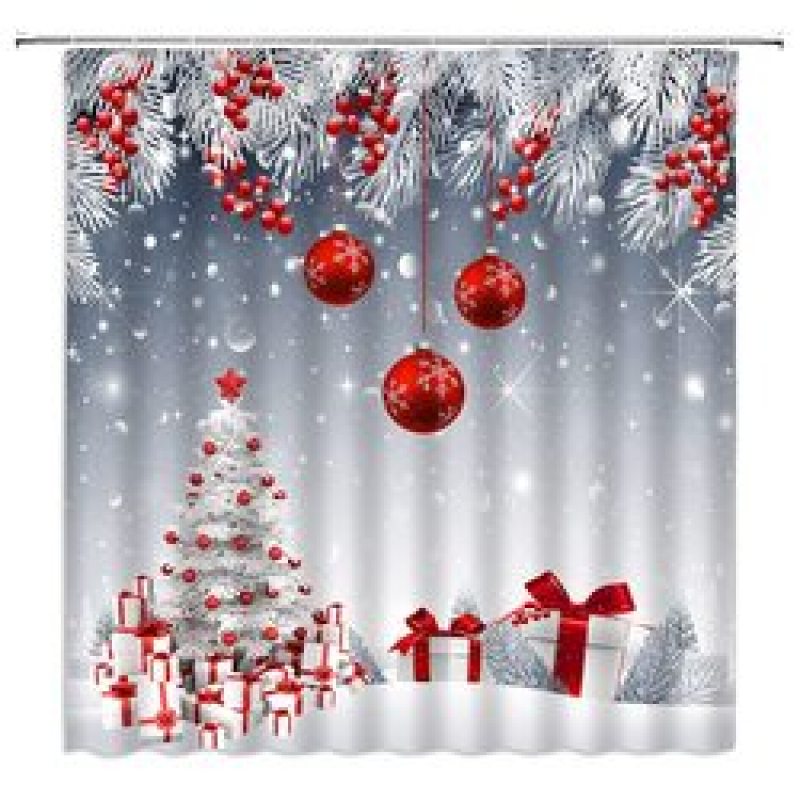 Home Decor Cheapest 3D Shower Curtain, Hot Printing Christmas Bathroom Shower Curtain*