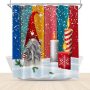 Home Decor Cheapest 3D Shower Curtain, Hot Printing Christmas Bathroom Shower Curtain*