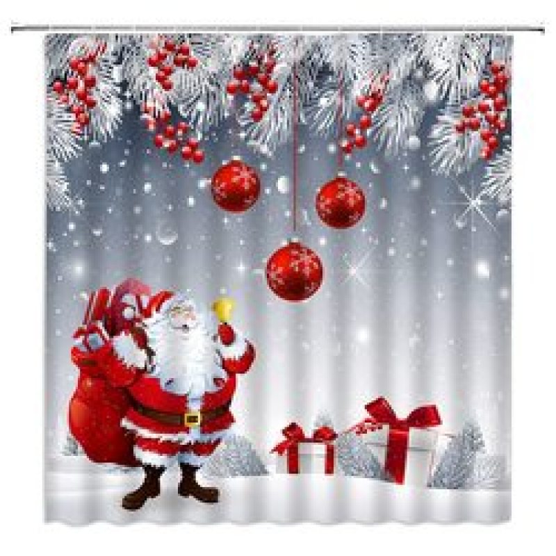 Home Decor Cheapest 3D Shower Curtain, Hot Printing Christmas Bathroom Shower Curtain*
