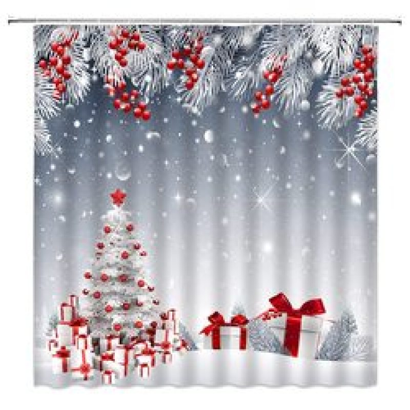 Home Decor Cheapest 3D Shower Curtain, Hot Printing Christmas Bathroom Shower Curtain*