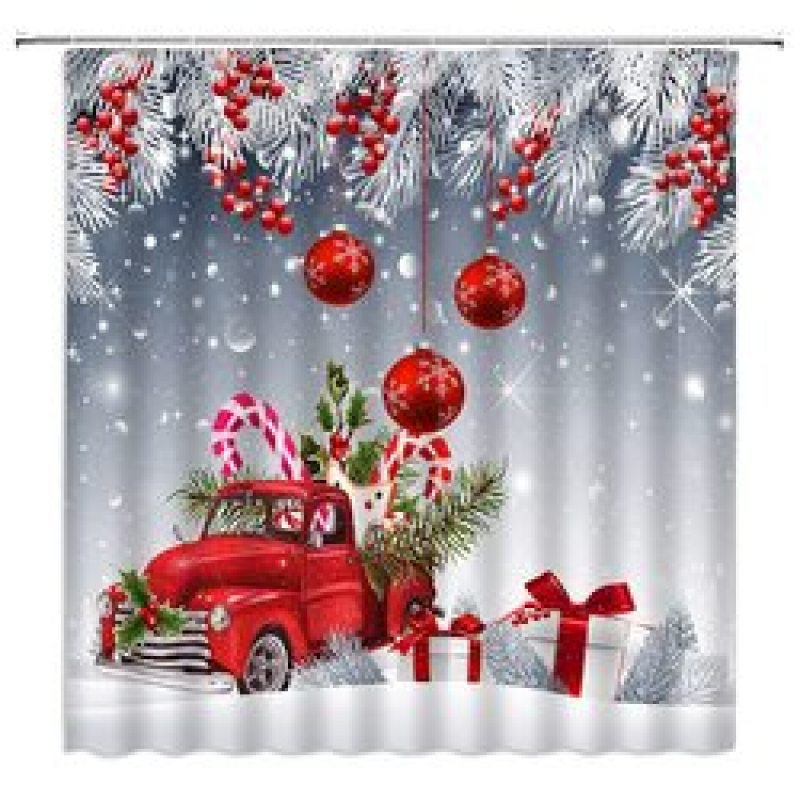 Home Decor Cheapest 3D Shower Curtain, Hot Printing Christmas Bathroom Shower Curtain*