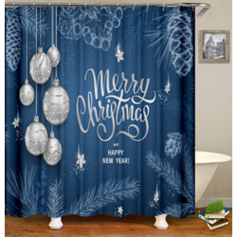 Home Decor Cheapest 3D Shower Curtain, Hot Printing Christmas Bathroom Shower Curtain*