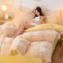 Coral Fleece Bedding Sets Queen Comforter, Custom Kids Cartoon Sets Bedding/