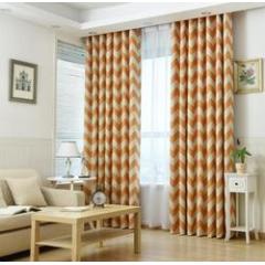 Venus Striped Orange Shade Curtains,Living Room Bedroom Study Printing Cloth Direct Wholesale/