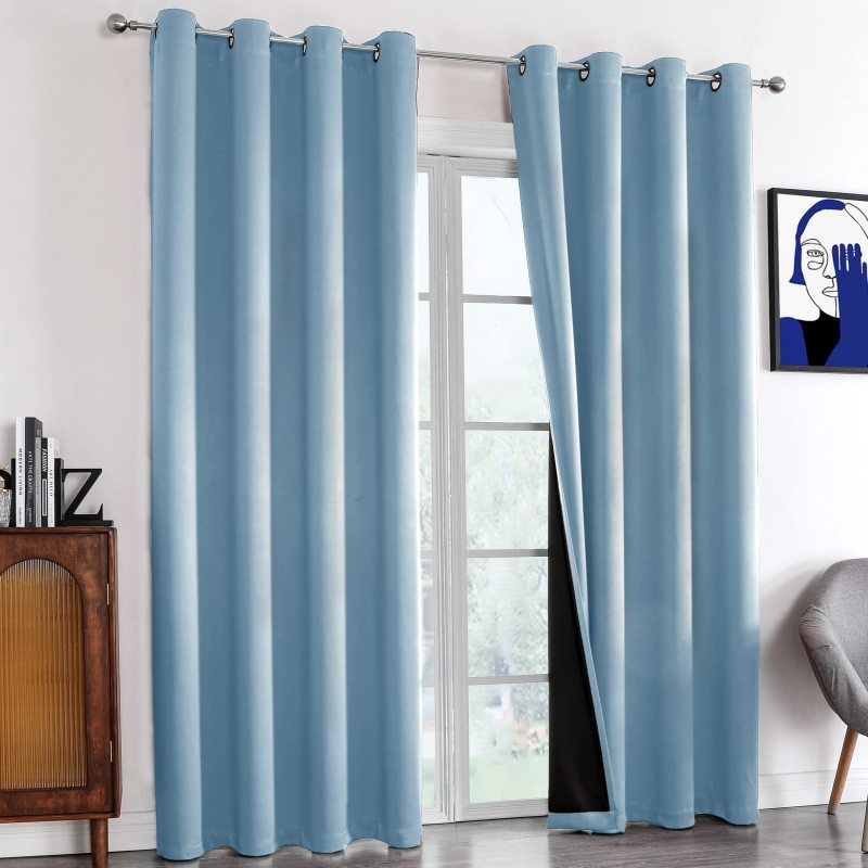 Grommet blackout curtains for home bedroom thermal insulated blackout room darkening blackout window curtains