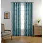 Moroccan Faux Linen Grommet Window Living Room Embroidered Semi Sheer Curtains