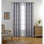 Moroccan Faux Linen Grommet Window Living Room Embroidered Semi Sheer Curtains