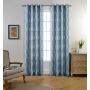 Moroccan Faux Linen Grommet Window Living Room Embroidered Semi Sheer Curtains