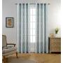 Moroccan Faux Linen Grommet Window Living Room Embroidered Semi Sheer Curtains