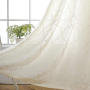 Moroccan Faux Linen Grommet Window Living Room Embroidered Semi Sheer Curtains
