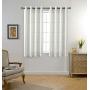 Moroccan Faux Linen Grommet Window Living Room Embroidered Semi Sheer Curtains
