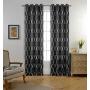 Moroccan Faux Linen Grommet Window Living Room Embroidered Semi Sheer Curtains