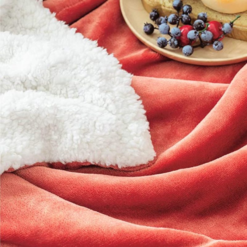 Luxury Cashmere Blanket Winter Thick Double Layer Sherpa Throw 150x200cm Warm Comfortable Weighted Flannel Fleece Blanket