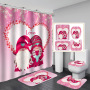 Wholesale Christmas Design Decor Shower Curtain ,4 Piece Matching Window Bath Rug Mate and Shower Curtain Sets of Christmas