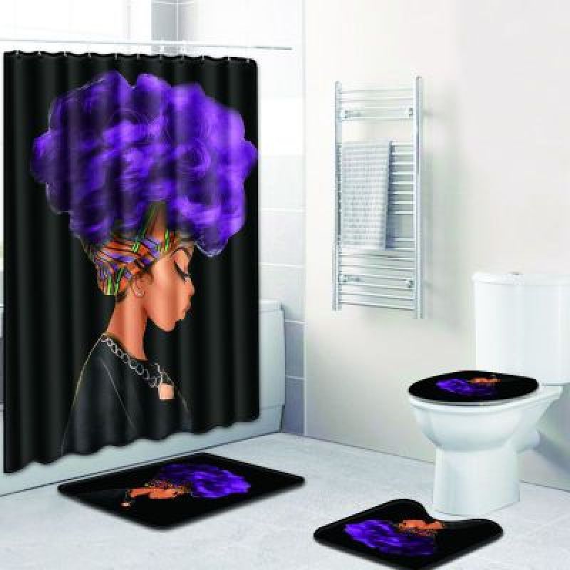 Better Design Printable Polyest Shower Curtain Waterproof, African American Products Sell Child Shower Curtain Set For Bathroom/