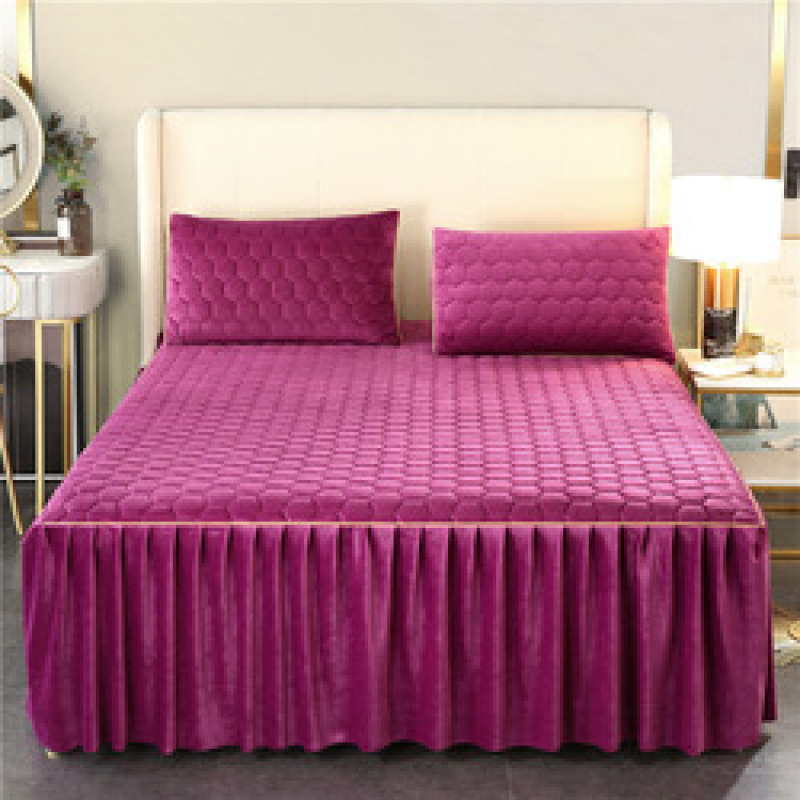 bed skirt soft and warm  ,100% cotton high end  quilted queen bed skirt for bed/