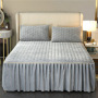 bed skirt soft and warm  ,100% cotton high end  quilted queen bed skirt for bed/