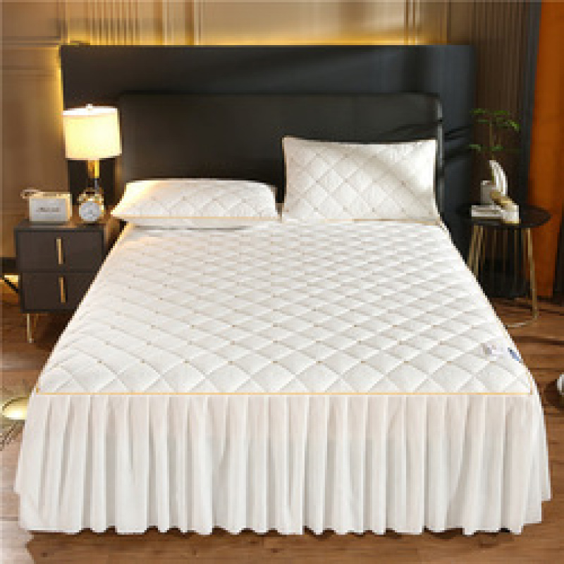 bed skirt soft and warm  ,100% cotton high end  quilted queen bed skirt for bed/