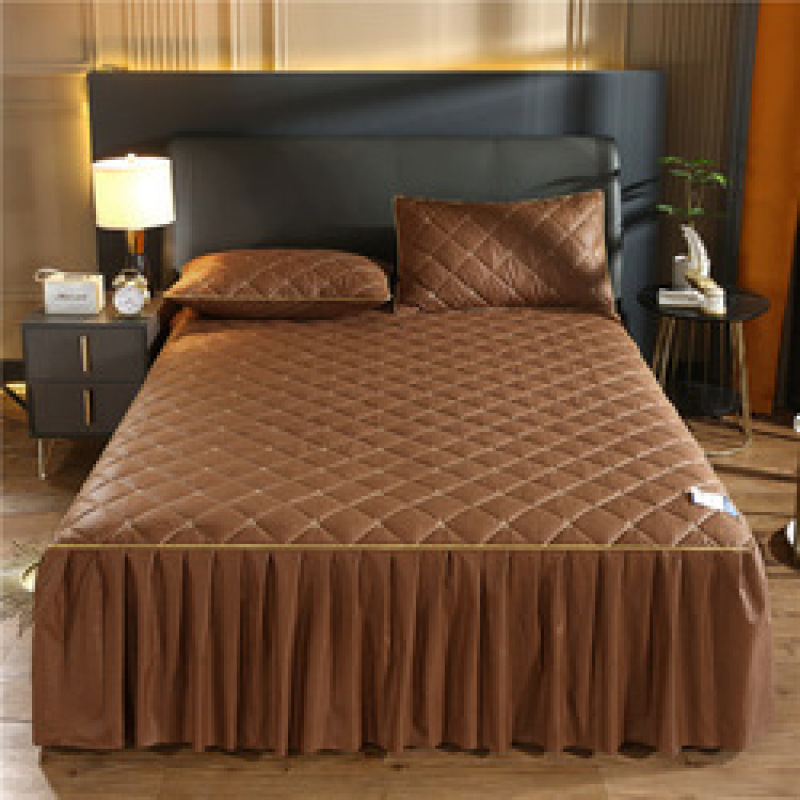 bed skirt soft and warm  ,100% cotton high end  quilted queen bed skirt for bed/