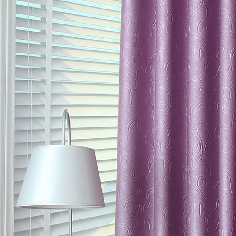 Modern Pure Color Velvet 3D Embossed Blackout Curtain For Living Room