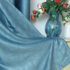 Modern Pure Color Velvet 3D Embossed Blackout Curtain For Living Room