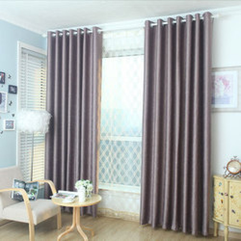 Modern Pure Color Velvet 3D Embossed Blackout Curtain For Living Room