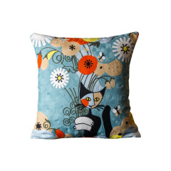 Wholesale Abstract Painting Cushion Cover, Embroidery Cotton Canvas  Cartoon Cushion Cover /