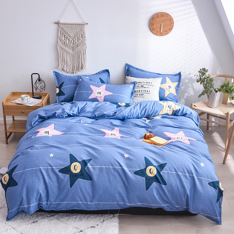 Animal Print Bedding Sets,Cyan Bed Sheet Bedding Set 100% Cotton#