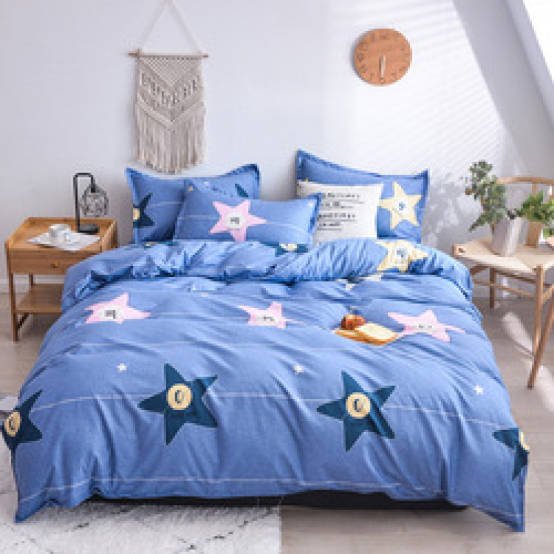 Animal Print Bedding Sets,Cyan Bed Sheet Bedding Set 100% Cotton#