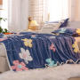 Bedspread on the Beds Purple Color Throw Blanket For Girl Queen/King Size Printed Pattern Coral Fleece Blanket Housse De Couett/
