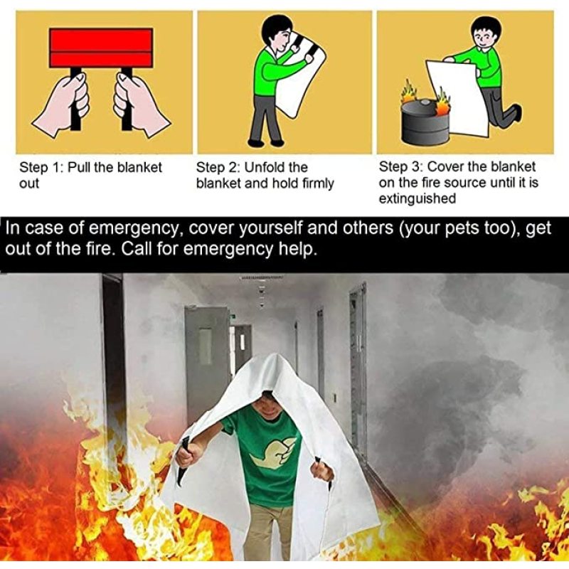 Fire Extinguishing Blanket Safety Fire Safety Fire Cover Glass Extinguishing Fireproof Fiber Blanket