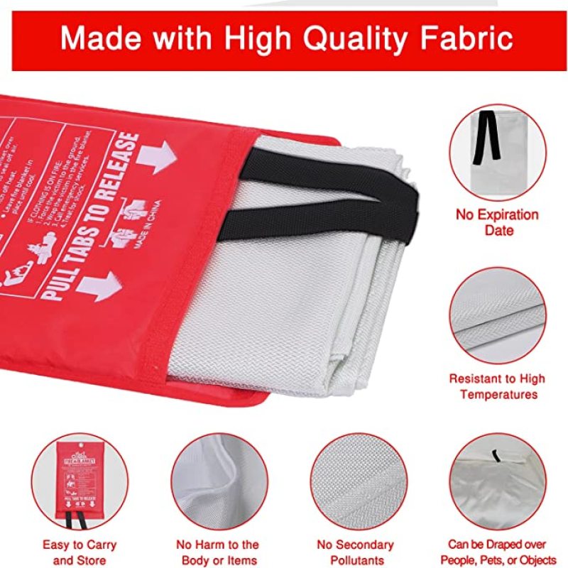 Fire Extinguishing Blanket Safety Fire Safety Fire Cover Glass Extinguishing Fireproof Fiber Blanket