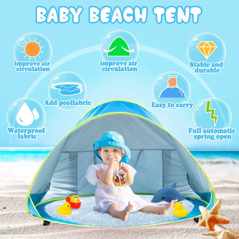 Baby Beach Tent Portable Shade Pool UV Protection Sun Shelter For Infant Outdoor Toys Child Swimming Pool Play House Tent Toys