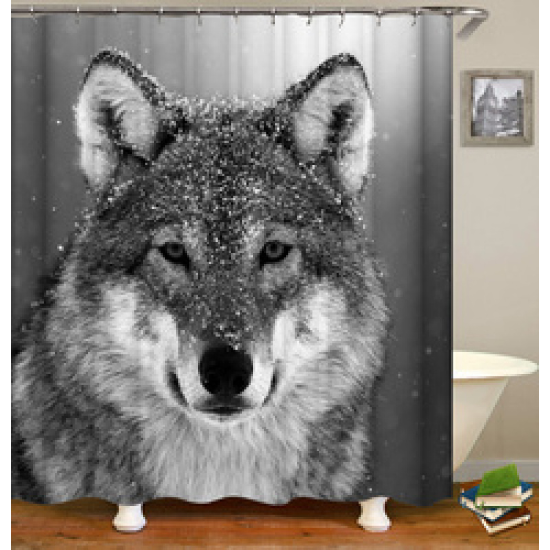2021 Amazon Top Seller 3D Custom Digital Print Waterproof Polyester Fabric Shower Curtain with Hooks#