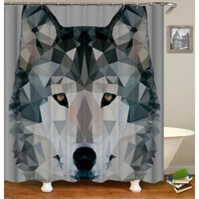 2021 Amazon Top Seller 3D Custom Digital Print Waterproof Polyester Fabric Shower Curtain with Hooks#