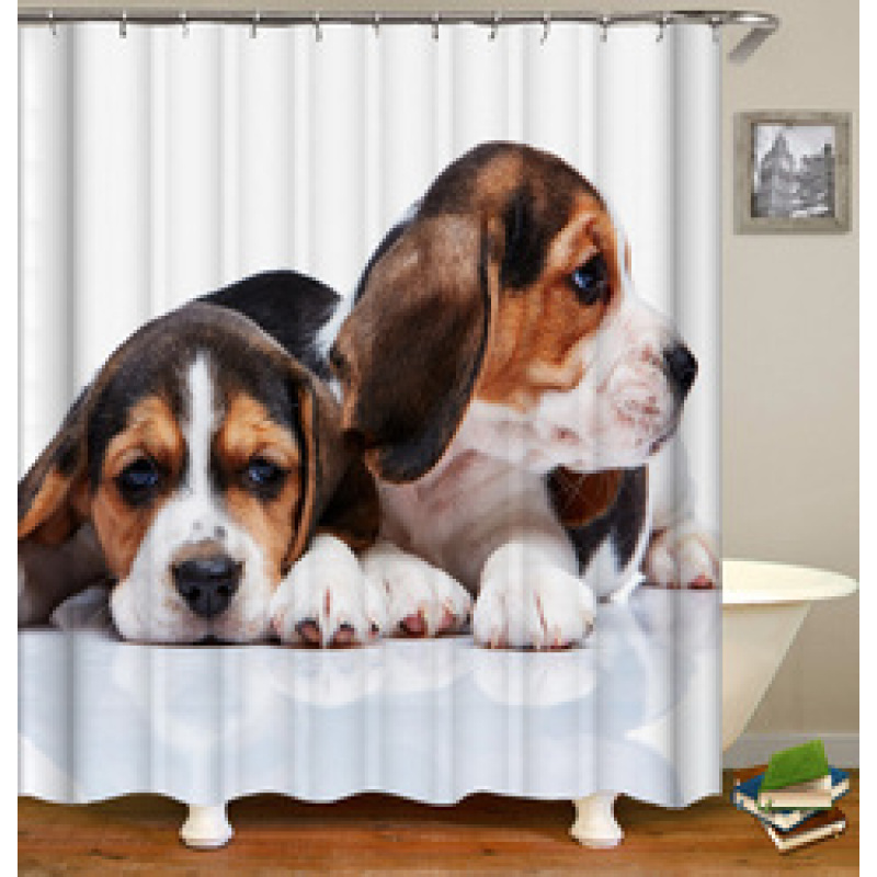 2021 Amazon Top Seller 3D Custom Digital Print Waterproof Polyester Fabric Shower Curtain with Hooks#