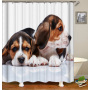 2021 Amazon Top Seller 3D Custom Digital Print Waterproof Polyester Fabric Shower Curtain with Hooks#