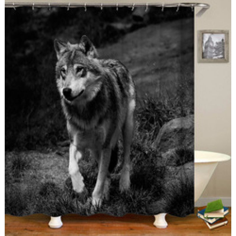 2021 Amazon Top Seller 3D Custom Digital Print Waterproof Polyester Fabric Shower Curtain with Hooks#
