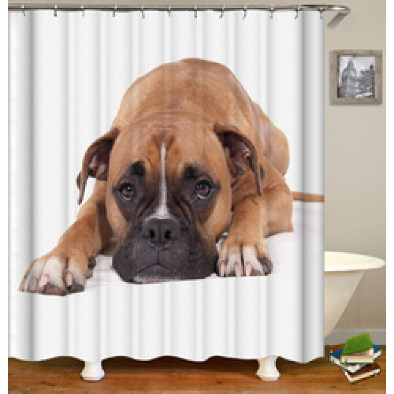 2021 Amazon Top Seller 3D Custom Digital Print Waterproof Polyester Fabric Shower Curtain with Hooks#